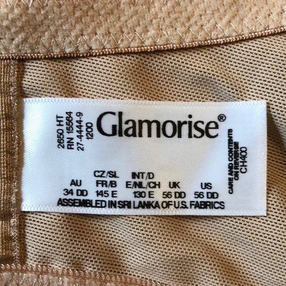 GLAMORIZE Size 56DD Bra Front Hook Comfort Style# 27-4444-9 Beige Lace NEW - Picture 8 of 16